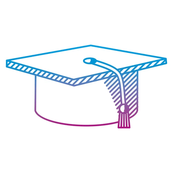 Dégradé Ligne Graduation Cap École Cérémonie Succès Vectoriel Illustration — Image vectorielle