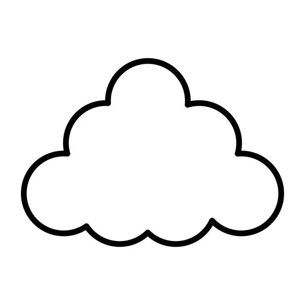 Linha Natureza Fofo Nuvem Agradável Estilo Vetor Ilustração —  Vetores de Stock