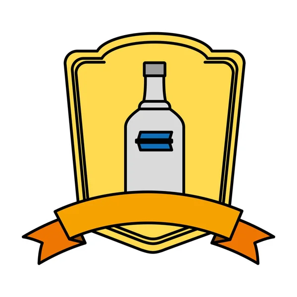 Couleur Liqueur Vodka Bouteille Boisson Emblème Vecteur Illustrativo — Image vectorielle