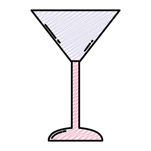 Doodle Cup Glas Ömtåliga Objekt Stil Vektorillustration — Stock vektor
