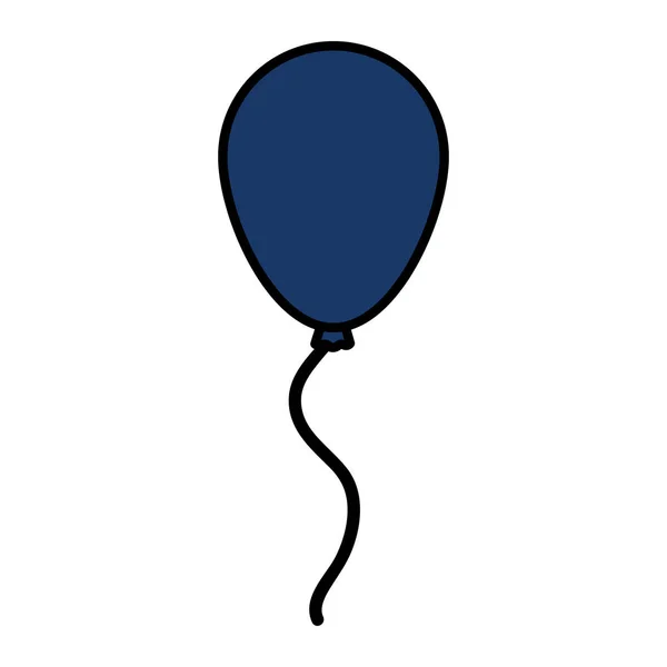 Color Cute Balloon Decoration Object Design Vector Illustration — Stock Vector