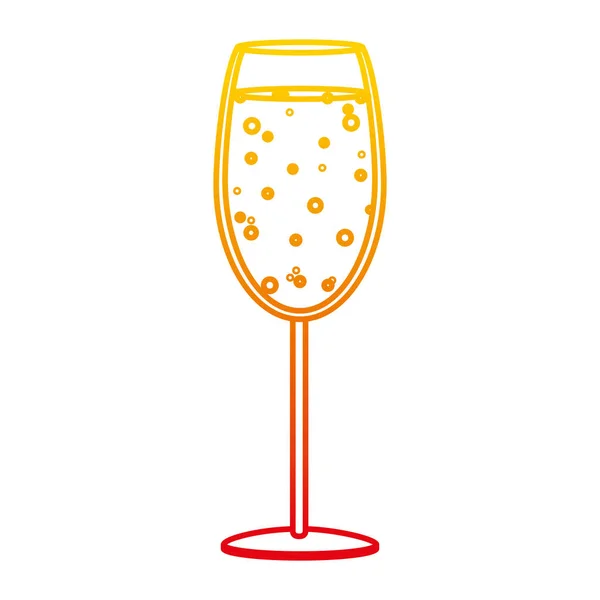 Försämrade Linje Sprit Champagne Glas Alkohol Dryck Vektorillustration — Stock vektor