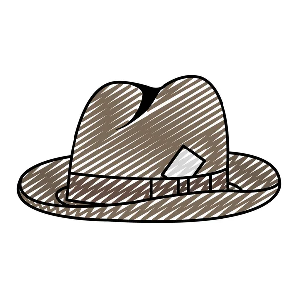 Doodle Elegante Uomo Cappello Stile Oggetto Vettoriale Illustrazione — Vettoriale Stock