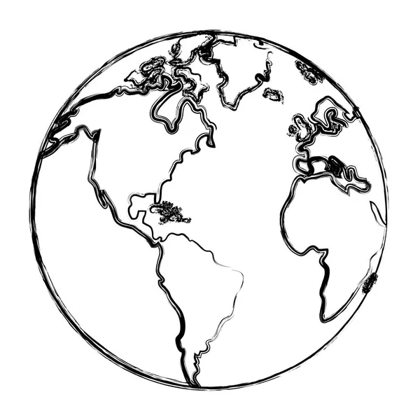 Globalne Ziemi Planeta Geografia Ilustracja Kontynent Wektor — Wektor stockowy