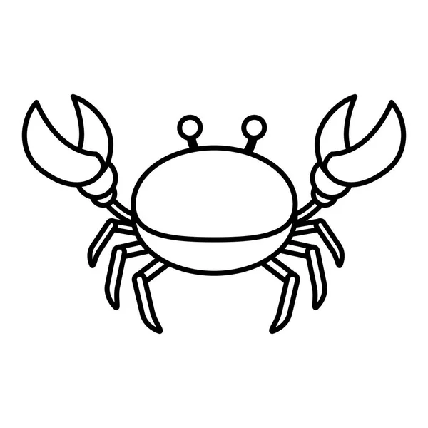 Line Nice Crab Tropical Sea Animal Vector Illustration — Stock Vector