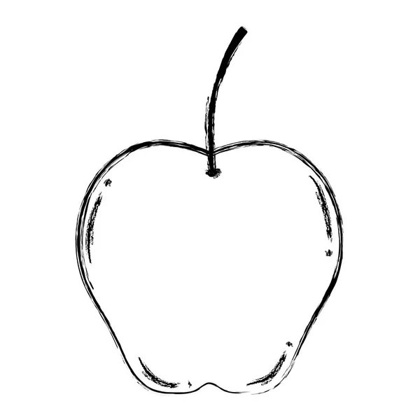 Grunge Köstlichen Apfel Frischen Bio Obst Vektor Illustration — Stockvektor