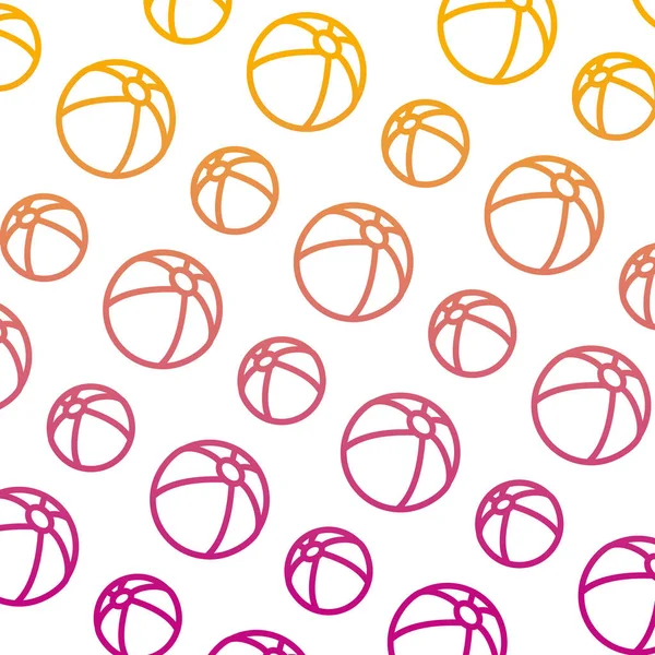 Illustration Vectorielle Fond Jouet Gonflable Balle Plage Ligne Dégradée — Image vectorielle