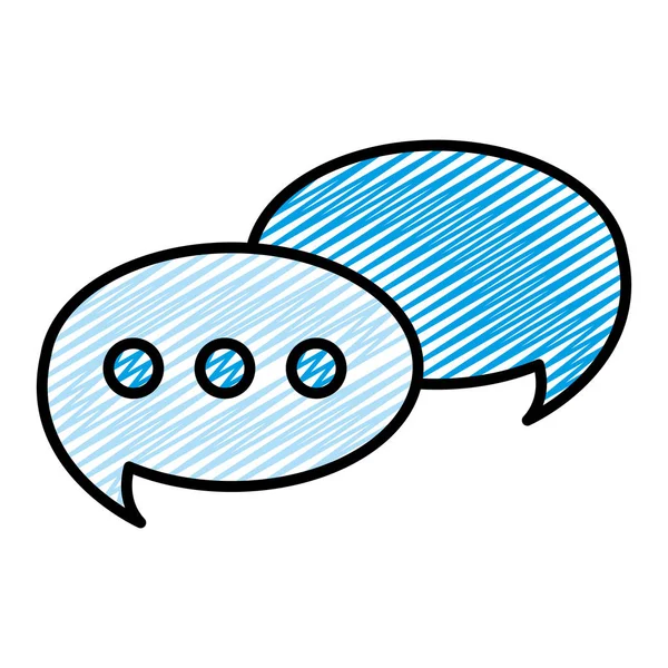 Doodle Chat Burbujas Tect Comunicación Mensaje Vector Ilustración — Vector de stock