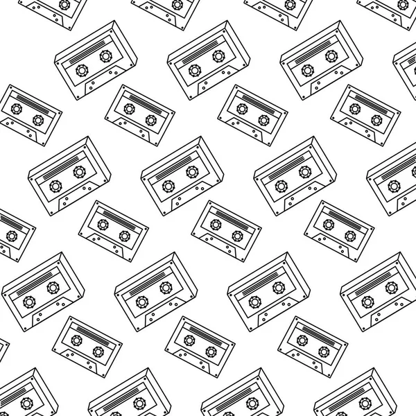 Ligne Rétro Cassette Vieux Fond Bande Vecteur Illustration — Image vectorielle