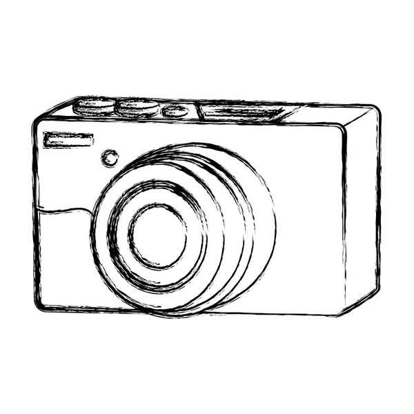 Grunge Professional Digital Camera Technology Object Vector Illustration — Stock Vector