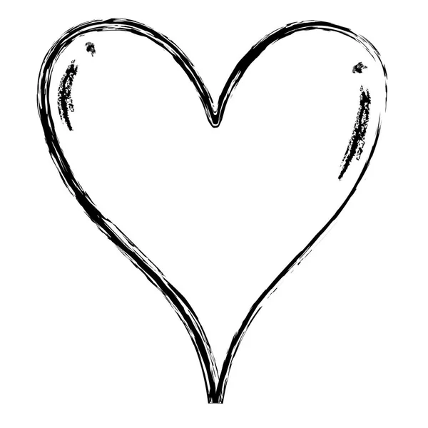 Гранж Сердце Символа Формы Любовь Дизайн Вектор Иллюстрации — стоковый вектор