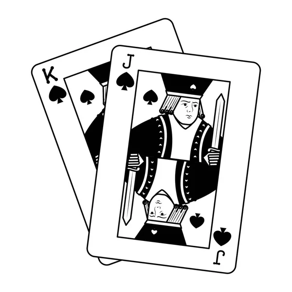 Line Jack Und King Sapades Karten Casino Spiel Vektor Illustration — Stockvektor
