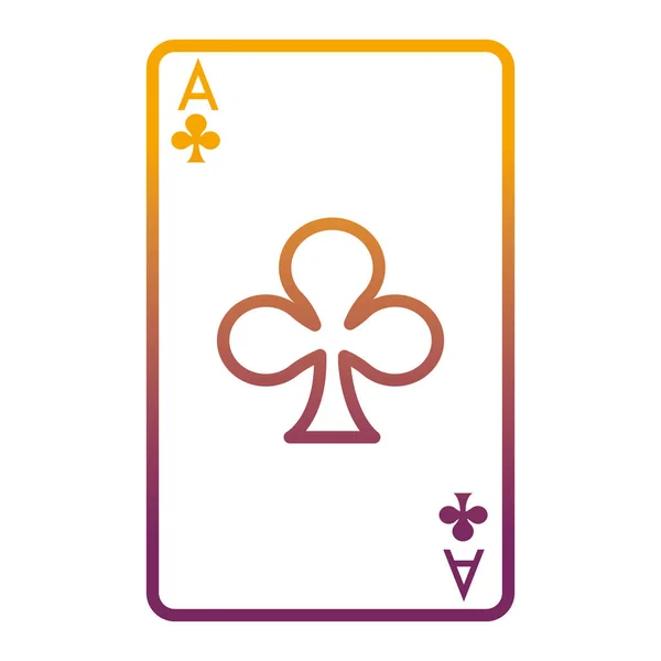 Bozulmuş Hat Yonca Poker Kart Oyun Vektör Çizim — Stok Vektör