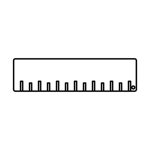 Line Education Ruler School Tool Design Vector Illustration — Stock Vector