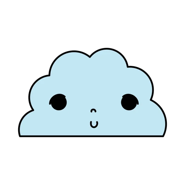 Color Kawaii Lindo Nubes Esponjosas Tiempo Vector Ilustración — Archivo Imágenes Vectoriales