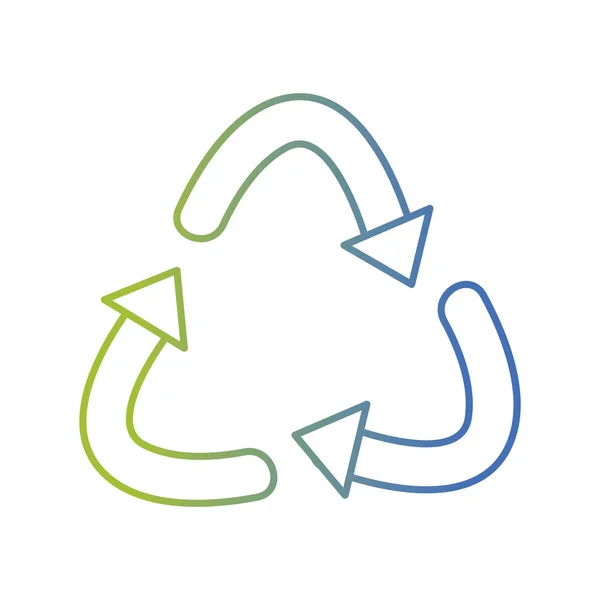 Символ Переробки Лінії Догляду Екологією Планети Векторні Ілюстрації — стоковий вектор