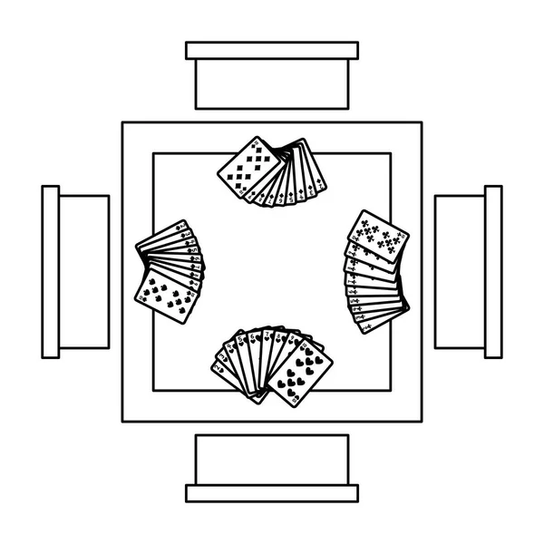 ライン火かき棒カード カジノのゲーム テーブルのベクトル図 — ストックベクタ