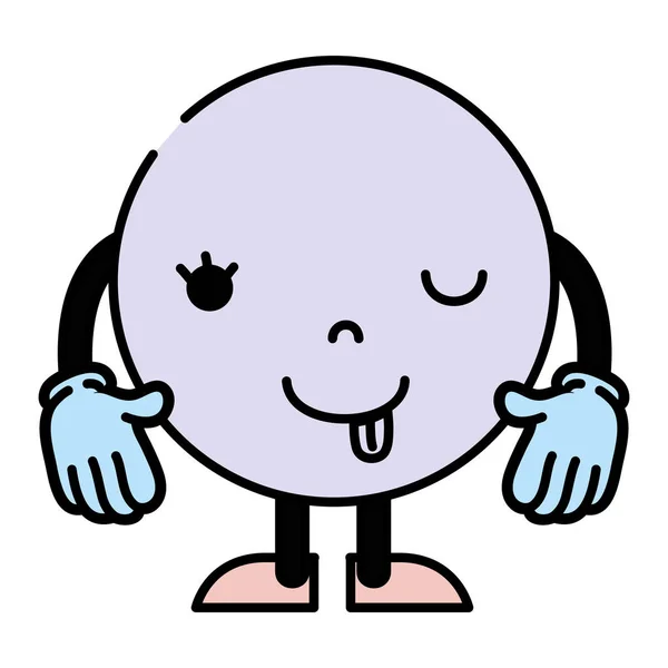 Cor Personagem Emoji Bobo Com Braços Pernas Ilustração Vetorial — Vetor de Stock