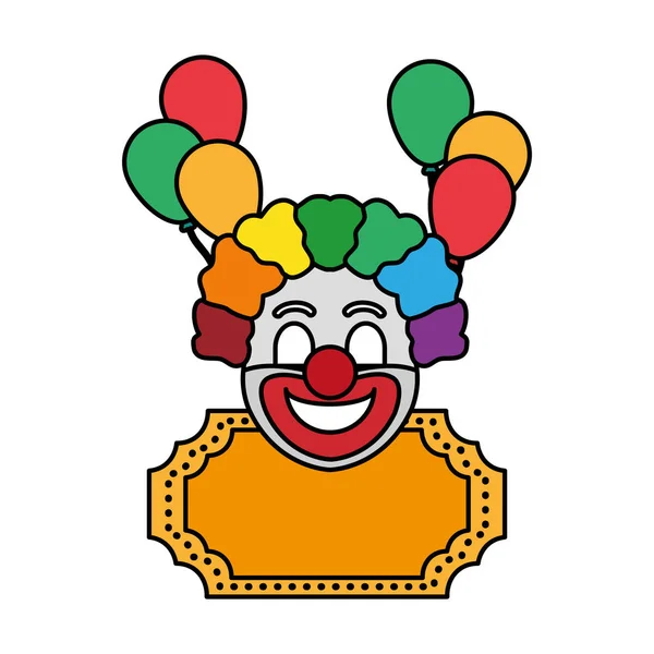 Color Payaso Circo Entretenimiento Con Decoración Globos Vector Ilustración — Vector de stock