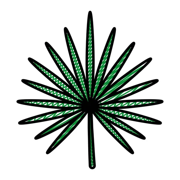 Doodle Τροπικά Φύλλα Decign Βοτανικής Στυλ Εικονογράφηση Διάνυσμα — Διανυσματικό Αρχείο