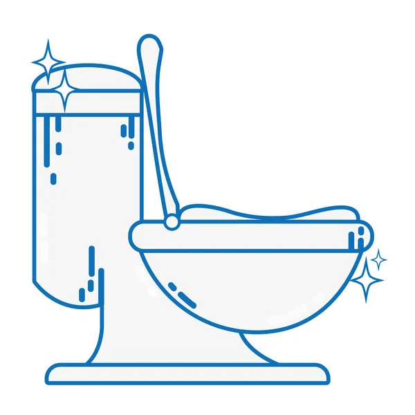 Linie Keramik Toilettenhygiene Häuslicher Vektor Illustration Design — Stockvektor