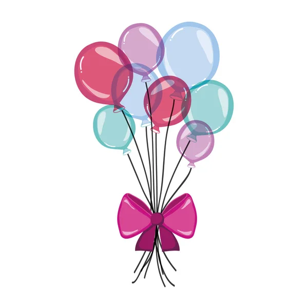 Party Ballonger Design Med Menyfliksområdet Bow Vektorillustration — Stock vektor