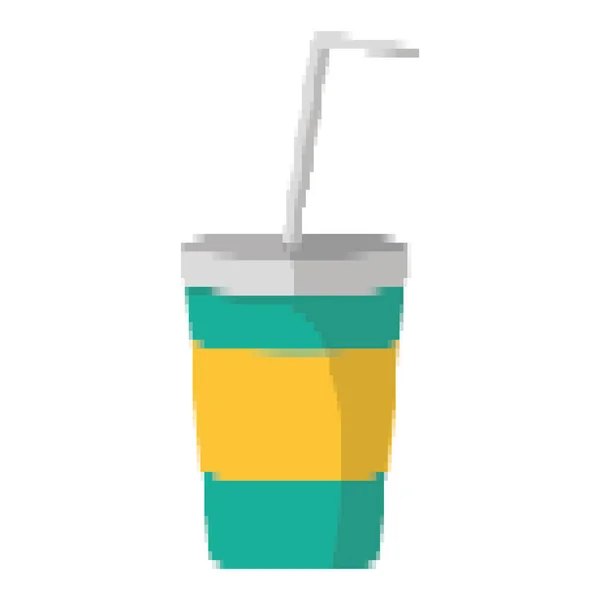 Pixelado Refresco Frío Bebida Fresca Vector Ilustración — Vector de stock