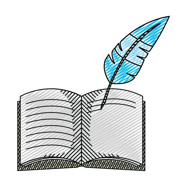 Doodle Toll Toll Írásban Könyv Objektum Vektoros Illusztráció — Stock Vector