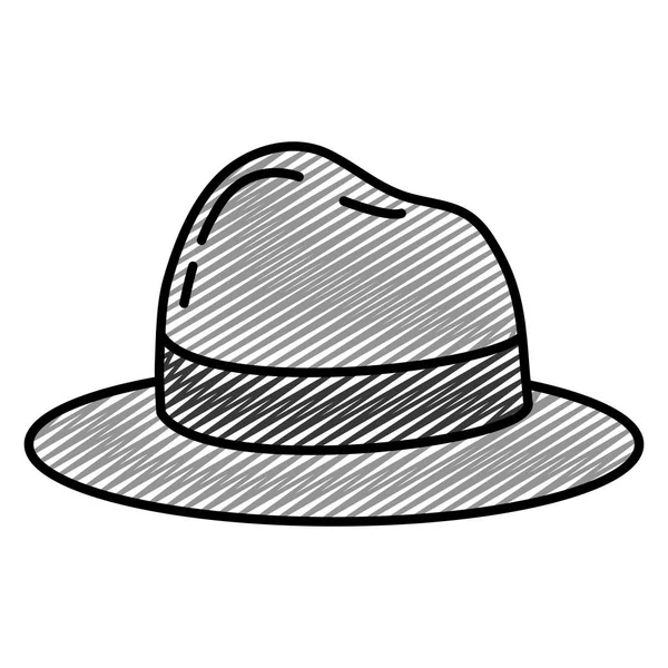 Doodle Elegant Hatt Man Objekt Stil Vektorillustration — Stock vektor