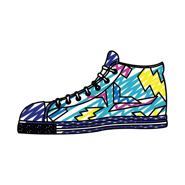 Doodle Moda Sapatilha Confortável Sapatos Estilo Vetor Ilustração — Vetor de Stock