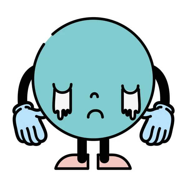 Couleur Pleurant Personnage Emoji Avec Des Bras Des Jambes Illustration — Image vectorielle