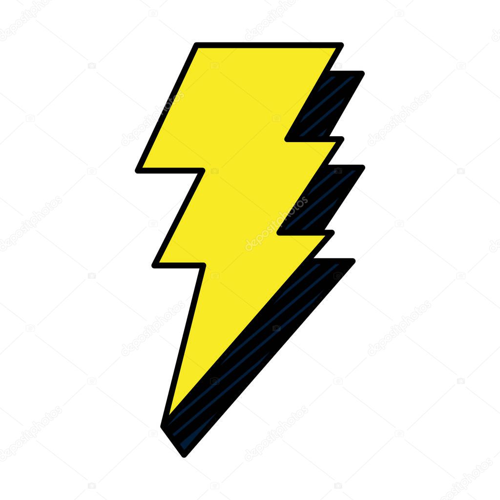 color electric thunder darger bolt symbol vector illustration