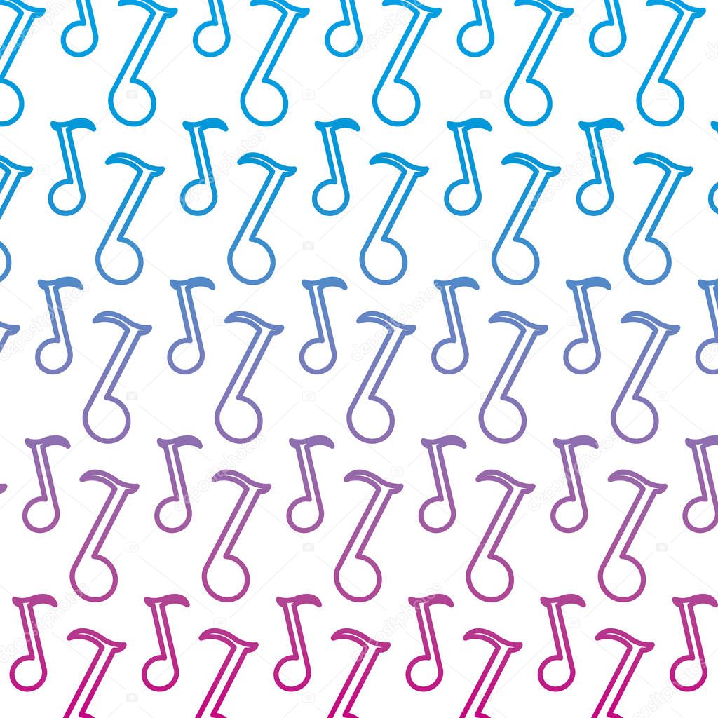 degraded line quaver musical note sign background vector illustration