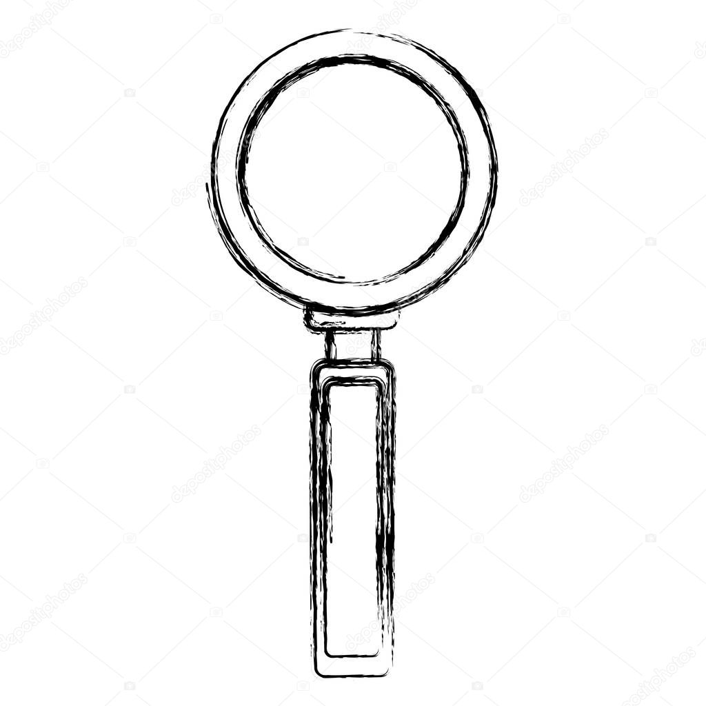 grunge magnifying glass equipment to zoom optical vector illustration