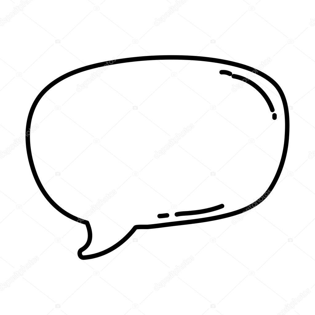 line chat bubble text message icon vector illustration