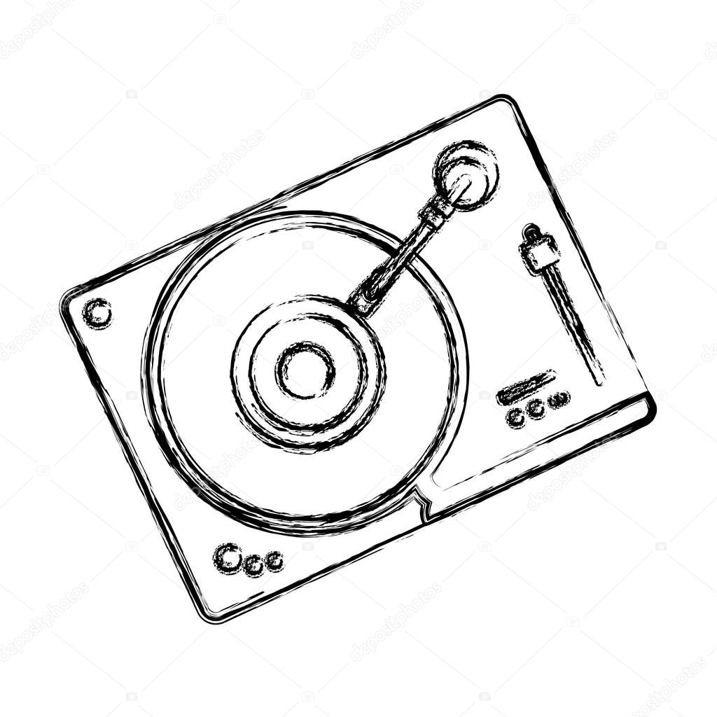 grunge walkman object to listen stereo music vector illustration