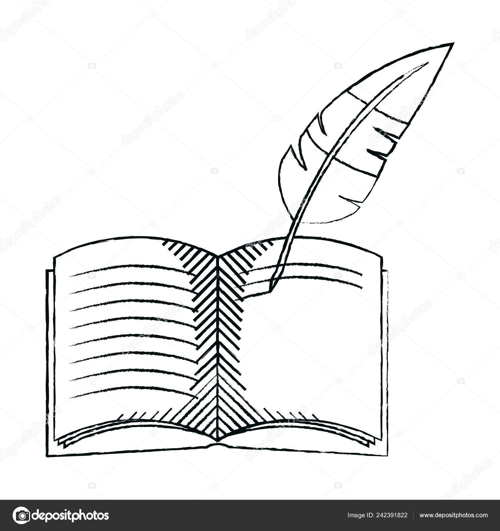 Libreta, Dibujo De La Pluma, Contorno Negro, Icono Del Vector, Bosquejo  Ilustración del Vector - Ilustración de documento, libro: 109174125