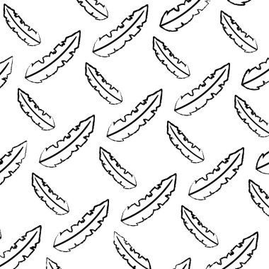 Grunge botanik egzotik yaprak tarzı arka plan vektör çizim