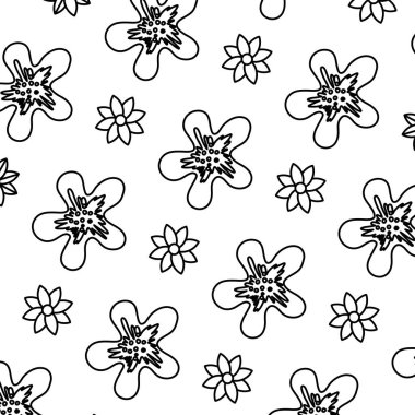 satır egzotik çiçek yaprakları ile arka plan vektör çizim stil