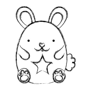 Grunge sevimli fare hayvan yıldız tasarım vektör çizim ile