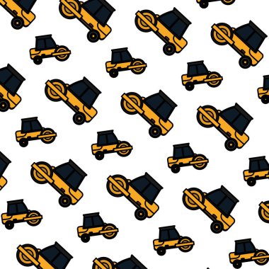 renk yol silindiri mekanik ekipman arka plan vektör çizim