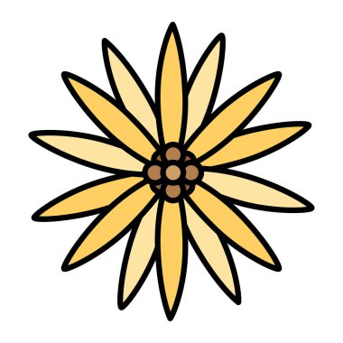 renk sevimli egzotik çiçek yaprakları stil vektör çizim ile