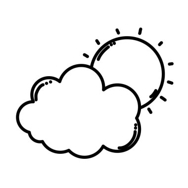 satır doğa güneş hava ve gökyüzünde bulut illüstrasyon vektör