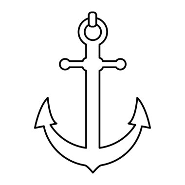 çizgi deniz çapa nesne gemi simge vektör çizim