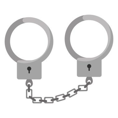 nesne tutuklama ve adalet vektör çizim metal kelepçe