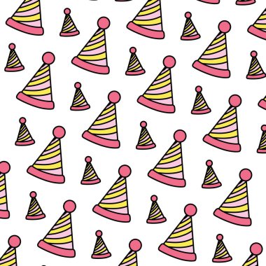 renk parti şapka hat dekorasyon arka plan vektör çizim