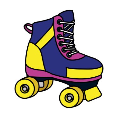 color roller skate fun art style vector illustration clipart