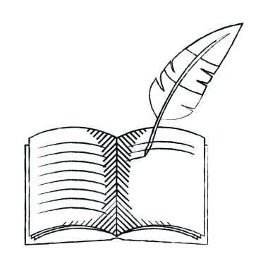 grunge tüy kalem kitap nesne vektör Illustration yazma