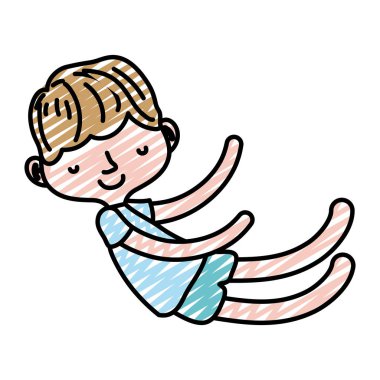 pijama vektör çizim ile uyku doodle çocuk çocuk saç modeli