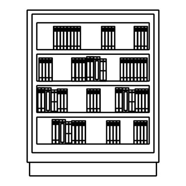 kitaplık nesnesi vektör çizim içinde düzenlenen satırı eğitim kitapları